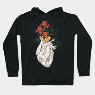 Human heart with flowers Hoodie